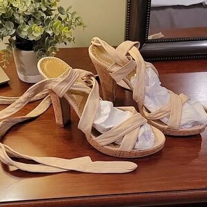ESP faux leather wrap sandals